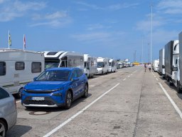 Ankunft am Fähranleger der Stena Line im Hafen von Rostock