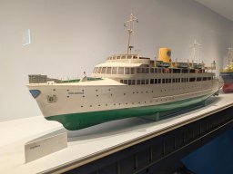 Modell des Eisenbahnfährschiffes M/S Malmöhus, von 1945 bis 1974 im Einsatz zwischen Malmö und Kopenhagen über den Öresund